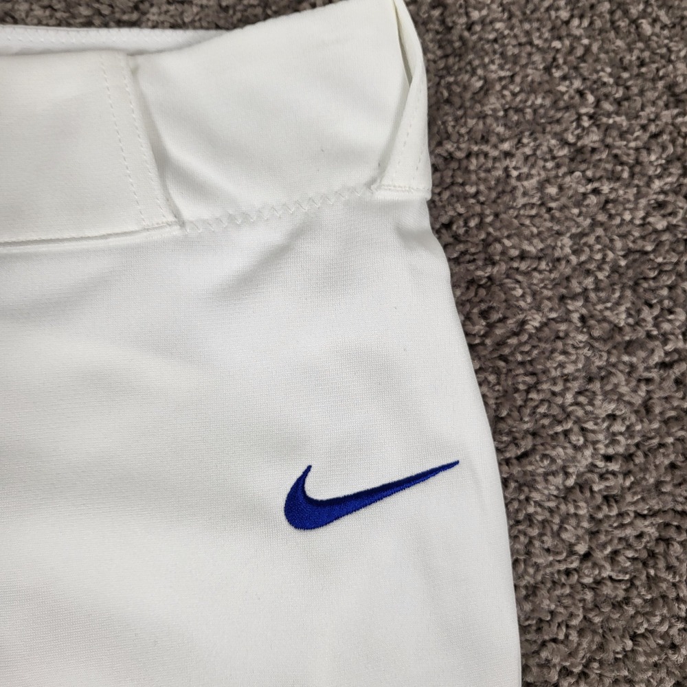 Nike Baseball Pants Mens XL White BQ9021-108 NEW Blue Swoosh Athletic Knickers - Picture 3 of 10